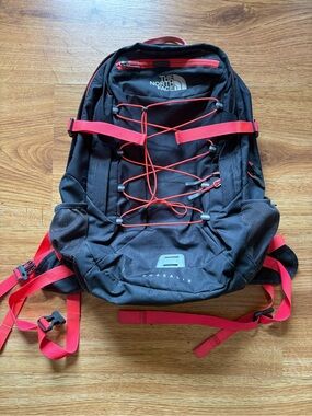 The North Face Borealis Black and Hot Pink Backpack